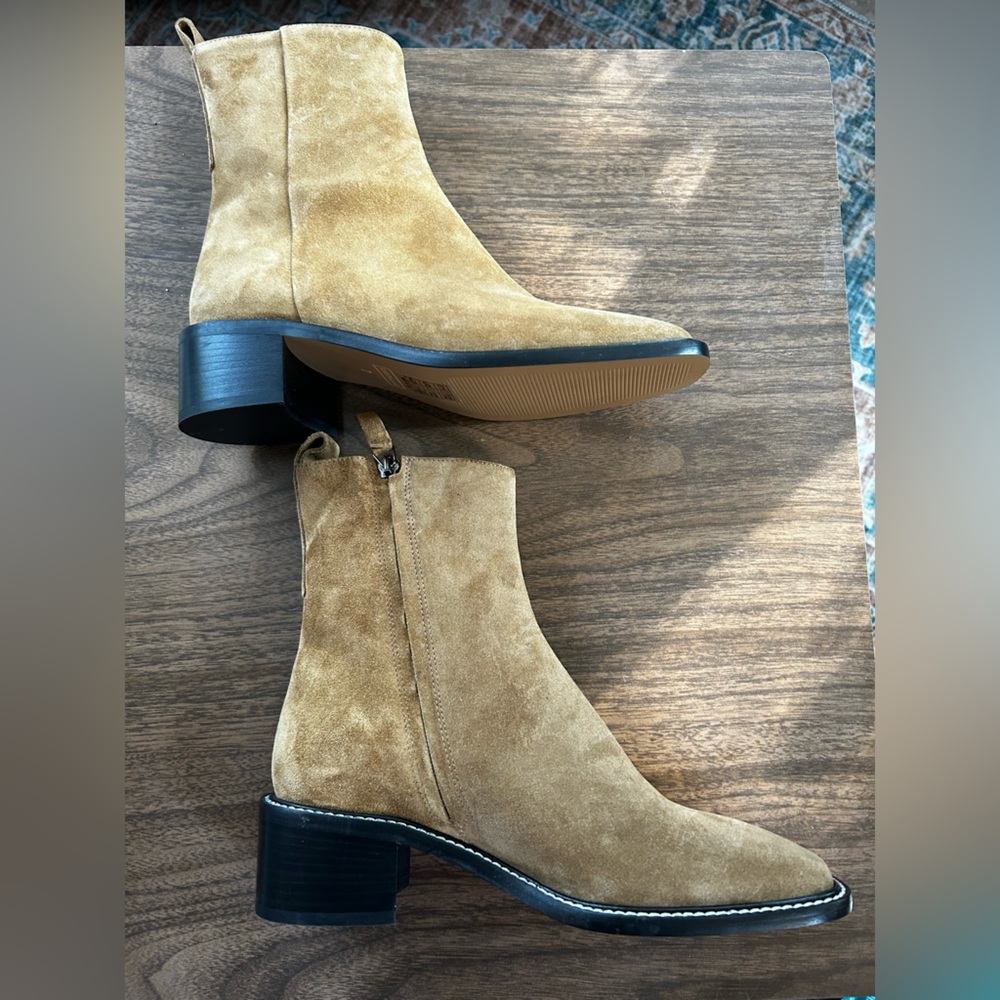 Everlane Suede Ankle City Boots in Tan Camel - Picture 4 of 6